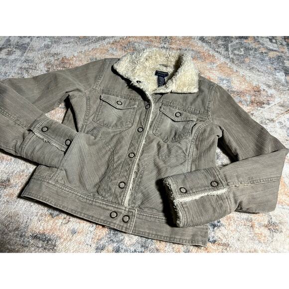 American Eagle Outfitters Jackets & Blazers - Vintage American Eagle Corduroy Fleece Lined y2k Jean Jacket 90s style Size S